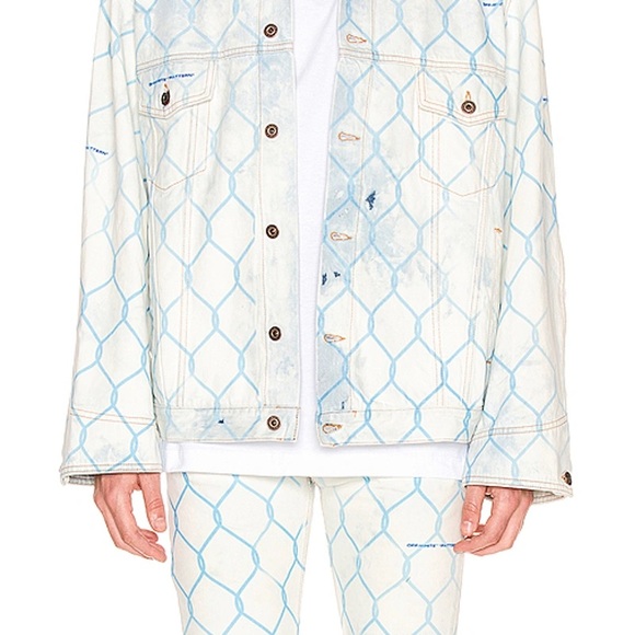 OFF-WHITE Oversized Fence Printed Denim Jacket - Picture 2 of 4